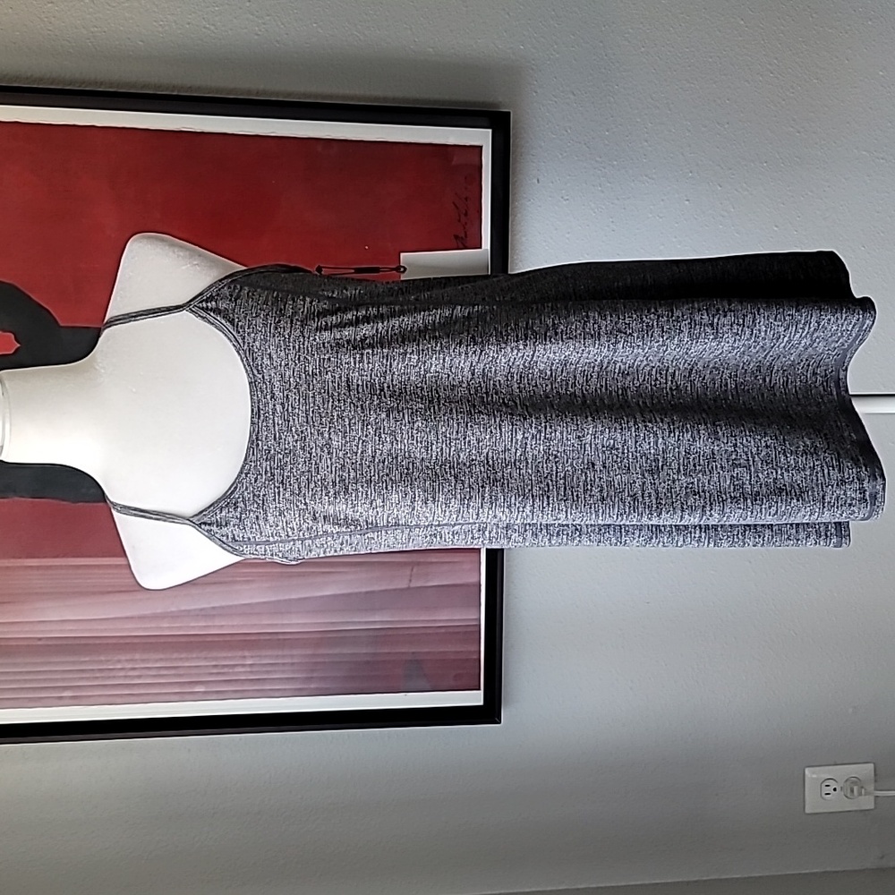 Calvin Klein Performance Racerback Strappy Tank Dress Medium In Heather Grey
